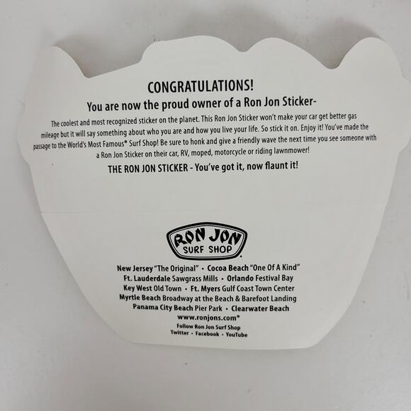 3pcs Ron‎ Jon Surf Shop Decal Stickers "OOAK & World Famous" Cocoa Beach Florida - Picture 4 of 9